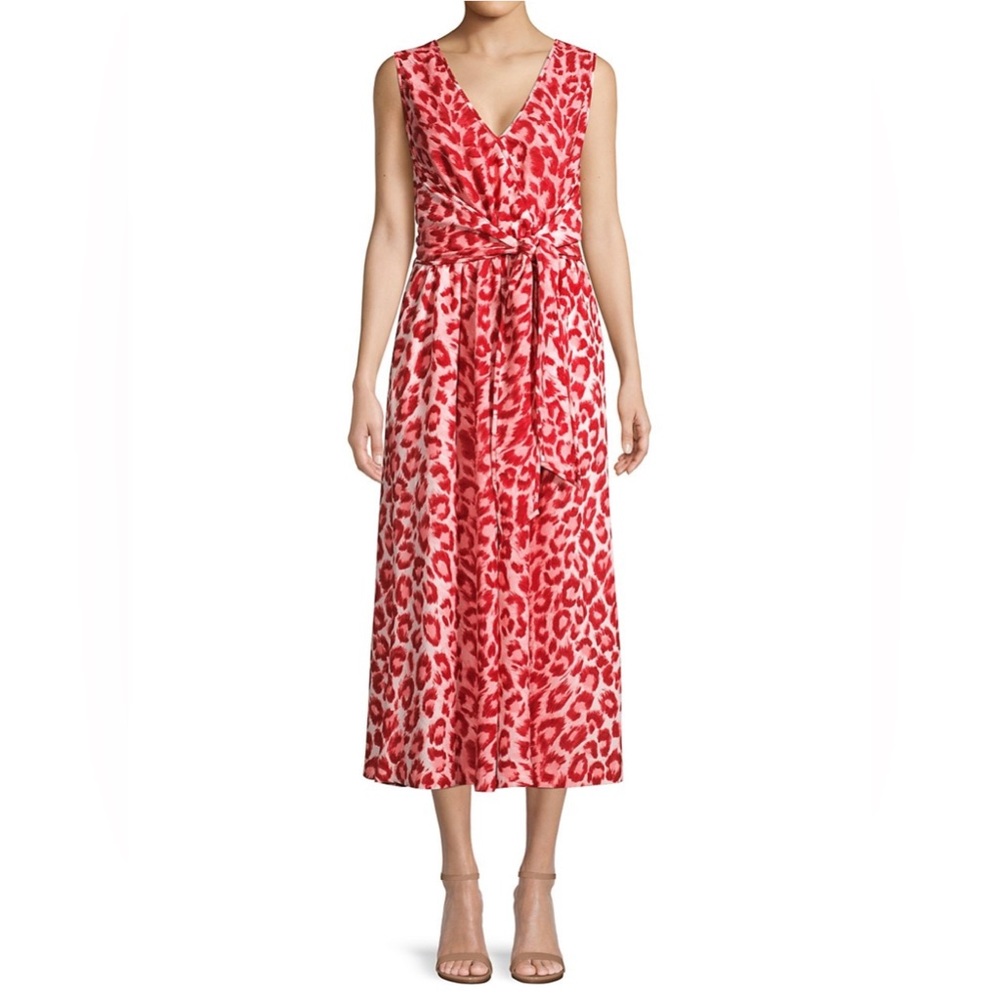 NEW Kate Spade Panthera Tie Waist Animal Print Jumpsuit size SMALL